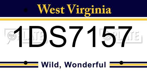 1DS7157 West Virginia License Plate