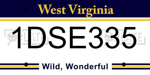 1DSE335 West Virginia License Plate