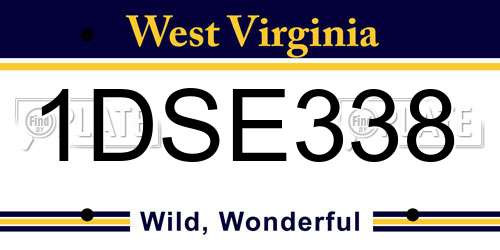 1DSE338 West Virginia License Plate
