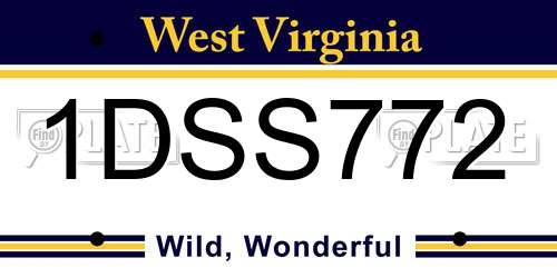 1DSS772 West Virginia License Plate