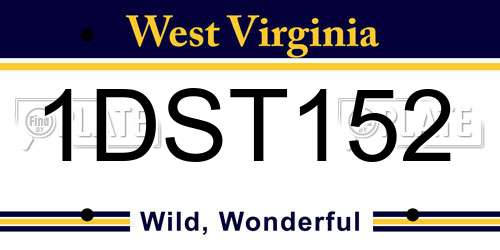 1DST152 West Virginia License Plate