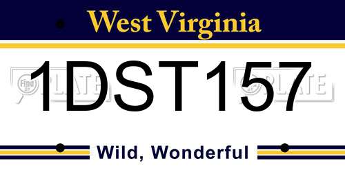 1DST157 West Virginia License Plate