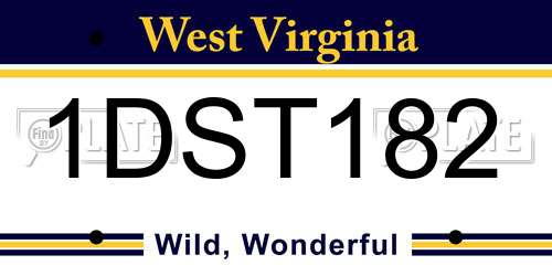 1DST182 West Virginia License Plate