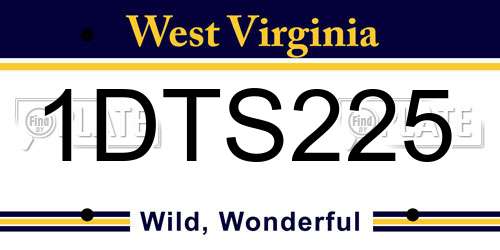 1DTS225 West Virginia License Plate