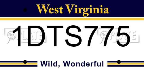 1DTS775 West Virginia License Plate