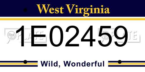 1E02459 West Virginia License Plate