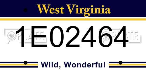 1E02464 West Virginia License Plate