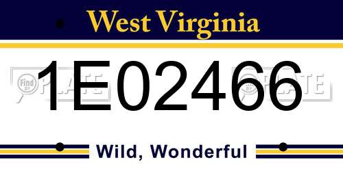 1E02466 West Virginia License Plate