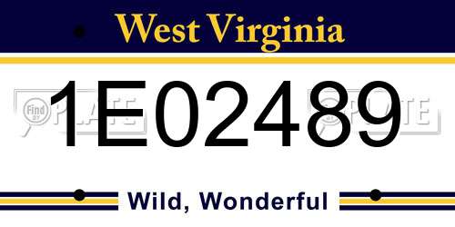 1E02489 West Virginia License Plate
