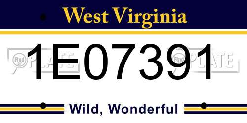 1E07391 West Virginia License Plate