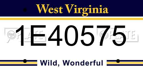 1E40575 West Virginia License Plate