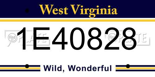 1E40828 West Virginia License Plate