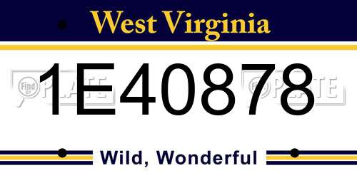 1E40878 West Virginia License Plate