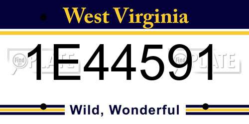 1E44591 West Virginia License Plate