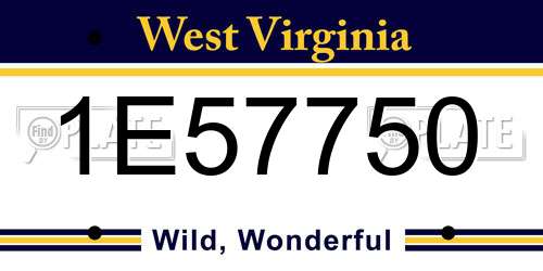 1E57750 West Virginia License Plate