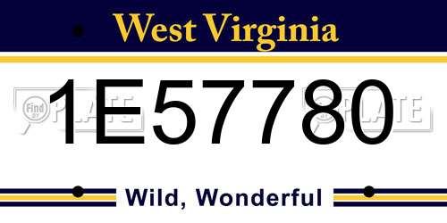 1E57780 West Virginia License Plate