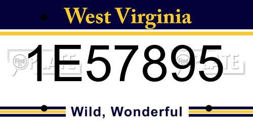 1E57895 West Virginia License Plate