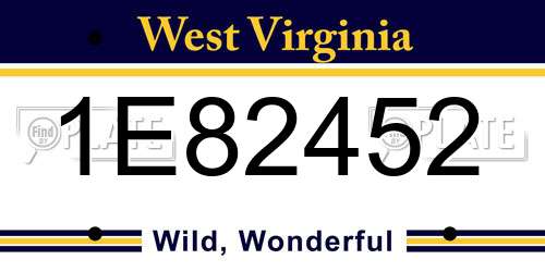 1E82452 West Virginia License Plate