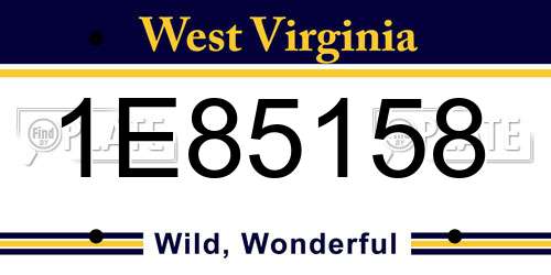 1E85158 West Virginia License Plate