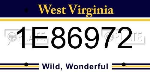 1E86972 West Virginia License Plate
