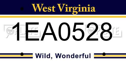 1EA0528 West Virginia License Plate