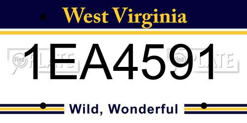 1EA4591 West Virginia License Plate