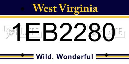 1EB2280 West Virginia License Plate