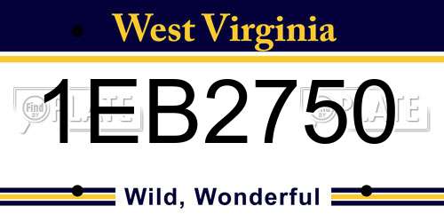 1EB2750 West Virginia License Plate