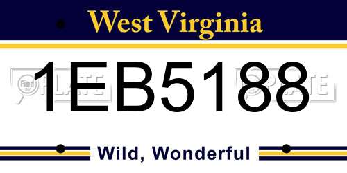 1EB5188 West Virginia License Plate