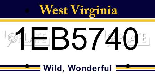 1EB5740 West Virginia License Plate