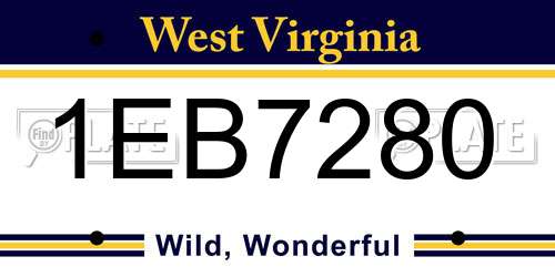 1EB7280 West Virginia License Plate