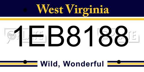 1EB8188 West Virginia License Plate