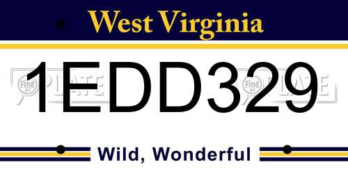 1EDD329 West Virginia License Plate