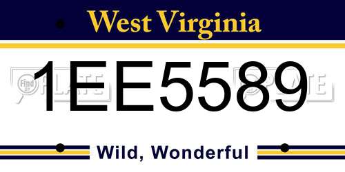 1EE5589 West Virginia License Plate