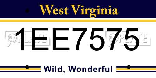 1EE7575 West Virginia License Plate