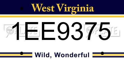 1EE9375 West Virginia License Plate