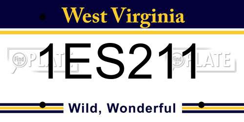 1ES211 West Virginia License Plate