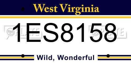 1ES8158 West Virginia License Plate