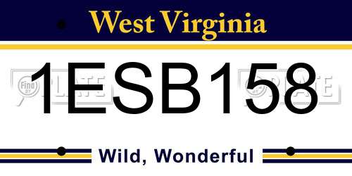 1ESB158 West Virginia License Plate