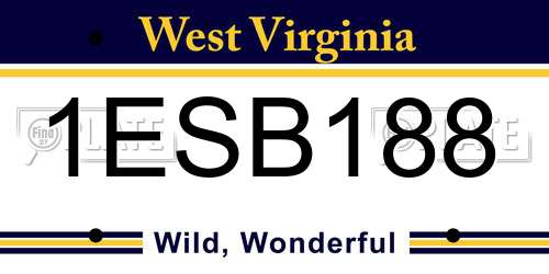 1ESB188 West Virginia License Plate