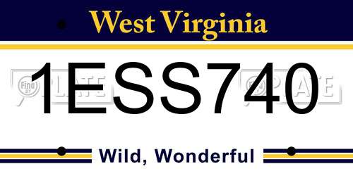 1ESS740 West Virginia License Plate