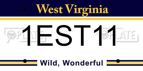 1EST11 West Virginia License Plate