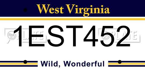 1EST452 West Virginia License Plate