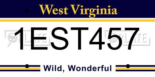 1EST457 West Virginia License Plate