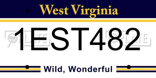 1EST482 West Virginia License Plate