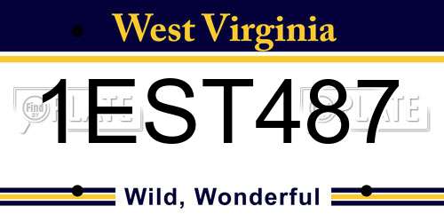 1EST487 West Virginia License Plate