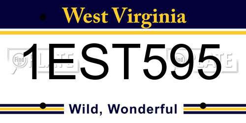 1EST595 West Virginia License Plate