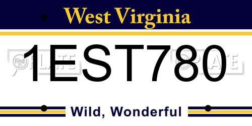 1EST780 West Virginia License Plate