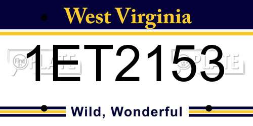 1ET2153 West Virginia License Plate