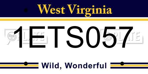 1ETS057 West Virginia License Plate